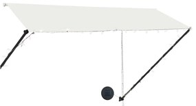 vidaXL Τέντα Συρόμενη με LED Κρεμ 300 x 150 εκ.