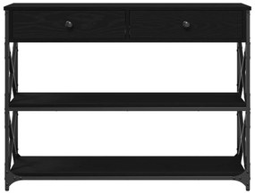 vidaXL Κονσόλα Μαύρη Δρυς 100x28x75 εκ Επεξεργασμένου Ξύλου & Ατσαλιού
