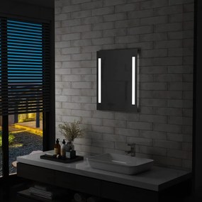 vidaXL Καθρέφτης Μπάνιου Τοίχου με LED & Ράφι 50 x 70 εκ.