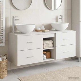 vidaXL Σετ Ντουλαπιών Μπάνιου 3 τμχ. Λευκό 129 x 41 x 80 cm