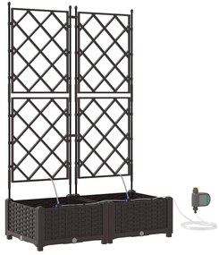 vidaXL Ζαρντινιέρες κήπου Καφέ 80 x 40 x 126 cm Ατσάλι