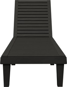 vidaXL Ξαπλώστρα Μαύρη 155 x 58 x 83 εκ. από Πολυπροπυλένιο