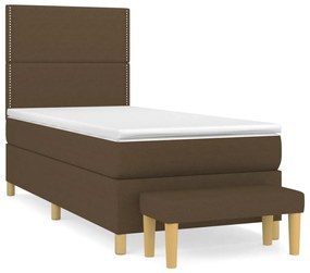 ΚΡΕΒΑΤΙ BOXSPRING ΜΕ ΣΤΡΩΜΑ ΣΚΟΥΡΟ ΚΑΦΕ 100X200 ΕΚ. ΥΦΑΣΜΑΤΙΝΟ 3137056