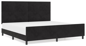 vidaXL Κρεβάτι Μαύρο 200x200 εκ Βελούδο