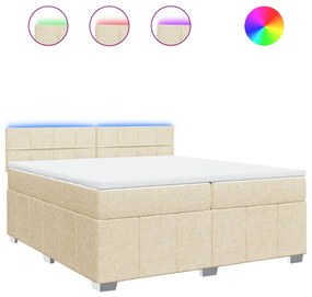 ΚΡΕΒΑΤΙ BOXSPRING ΜΕ ΣΤΡΩΜΑ ΚΡΕΜ 200X200 ΕΚ. ΥΦΑΣΜΑΤΙΝΟ 3289480