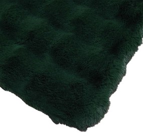 vidaXL Ψεύτικη κουβέρτα από κουνέλι Σκούρο Πράσινο 240 x 270 εκ.
