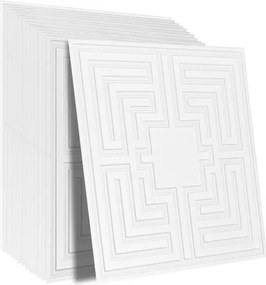 VEVOR Ceiling Tiles 12-Pack 24 x 24 in PVC Easy Installation White Echo Pattern