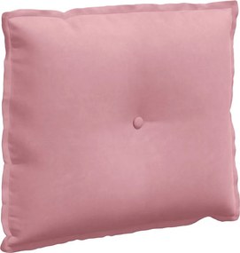 vidaXL Μαξιλάρι Πλάτης Ροζ 60 x 50 cm Υφασμάτινο Κορντουρά