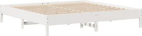 vidaXL Σκελετός Κρεβ. Χωρίς Στρώμα Λευκό 200x200 εκ Μασίφ Πεύκο