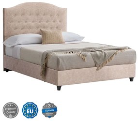 Κρεβάτι Malena HM647.22 Για Στρώμα 120x200cm Με Ύφασμα Nubuck Beige Ημίδιπλο