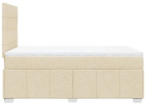 vidaXL Κρεβάτι Boxspring με Στρώμα Κρεμ 120x200 εκ. Υφασμάτινο