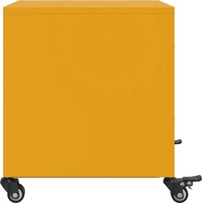 vidaXL Κομοδίνα 2 τεμ. Μουσταρδί 36x39x43,5 εκ. από Χάλυβα
