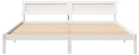 vidaXL Σκελετός Κρεβατιού Λευκό 180 x 200 cm Συμπαγές ξύλο πεύκου