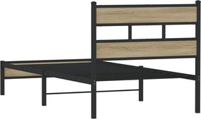 vidaXL Πλαίσιο Κρεβ. Χωρ. Στρώμα Sonoma Δρυς 90x200 εκ. Επεξ. Ξύλο