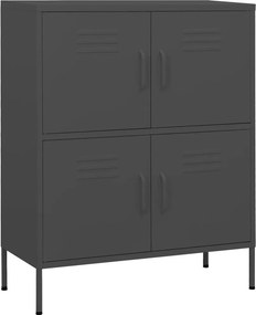 vidaXL Ντουλάπι Αποθήκευσης Ανθρακί 80 x 35 x 101,5 εκ. από Ατσάλι