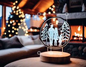 Intra Συλλεκτικό Ξύλινο Παζλ Plywood 4mm - Εορταστικό σαλόνι με χριστουγεννιάτικο δέντρο Σε Ξύλινο Κουτί - Διαστάσεις Puzzle: 10x10 cm – 25 κομμάτια