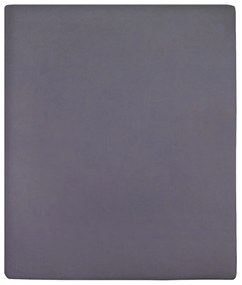 vidaXL Σεντόνια με Λάστιχο 2 τεμ. Ανθρακί 90 x200 εκ. Βαμβακερό Ζέρσεϊ