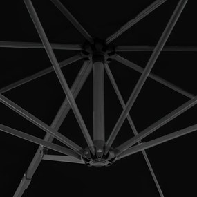 Ομπρέλα Κρεμαστή Μαύρη 300 εκ. με Ιστό Αλουμινίου - Μαύρο