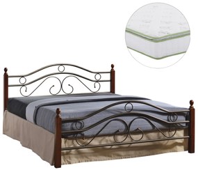 ΚΡΕΒΑΤΙ ΔΙΠΛΟ & ΣΤΡΩΜΑ CELINA HM21328 ΜΕΤΑΛΛΟ & ΞΥΛΟ ΣΕ DIRTY OAK--ΣΤΡΩΜΑ 150x200εκ