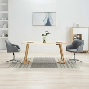 vidaXL Καρέκλες Τραπεζαρίας Περιστρεφόμενες 2 τεμ Αν. Γκρι Υφασμάτινες