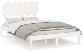 vidaXL Πλαίσιο Κρεβατιού Λευκό 120x190 εκ. Μασίφ Ξύλο Small Double