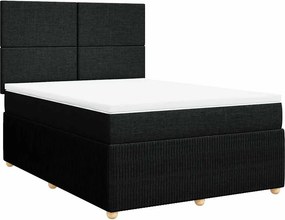 vidaXL Κρεβάτι Boxspring με Στρώμα Μαύρο 160x200 εκ. Υφασμάτινο
