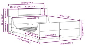 ΣΚΕΛΕΤΟΣ ΚΡΕΒ. ΧΩΡΙΣ ΣΤΡΩΜΑ ΛΕΥΚΟ 135X190 ΕΚ ΜΑΣΙΦ ΠΕΥΚΟ 3323777