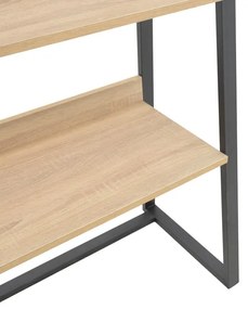 Βιβλιοθήκη Ryder σε Oak - Μαύρο 75x36x185 εκ. 75x36x185 εκ.