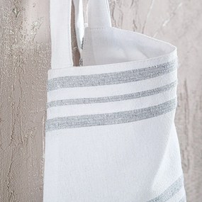 Ποδιά Ολόσωμη Athenian White-Light Grey Ρυθμός 60x85cm 100% Βαμβάκι
