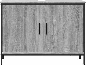 vidaXL Ντουλάπι Νιπτήρα Μπάνιου Γκρι Sonoma 80x30x60 εκ. Επεξ. Ξύλο