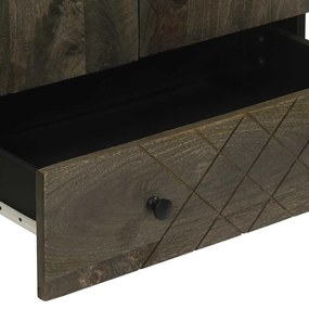 vidaXL Ντουλάπι Μαύρο 60 x 33 x 110 εκ. από Μασίφ Ξύλο Μάνγκο