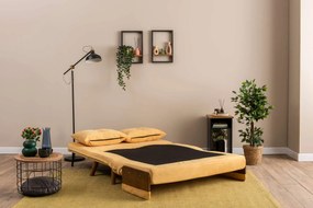 Διθέσιος Καναπές Κρεβάτι Μουσταρδί LACEN 78x120x82