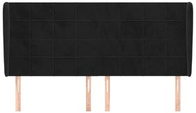 vidaXL Κεφαλάρι με Πτερύγια Μαύρο 203x23x118/128 εκ. Βελούδινο