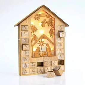 Magic Christmas Φάτνη Φωτιζόμενη Μπαταρίας 31.5x6x38.5cm Ξύλινη 600-40576