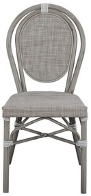 Καρέκλα KASON C5109 Αλουμινίου Bamboo Look Πατίνα Γκρί με Textline 45x57x88 εκ. 45x57x88 εκ.