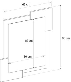 Καθρέπτης τοίχου Selinos Μegapap χρώμα sandstone - rota oak 65x2,2x85εκ.