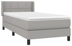 ΚΡΕΒΑΤΙ BOXSPRING ΜΕ ΣΤΡΩΜΑ ΑΝΟΙΧΤΟ ΓΚΡΙ 90X190 ΕΚ. ΥΦΑΣΜΑΤΙΝΟ 3129673