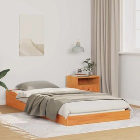 vidaXL Σκελετός Κρεβατιού Καφέ κεριού 90 x 210 cm Μασίφ ξύλο πεύκου