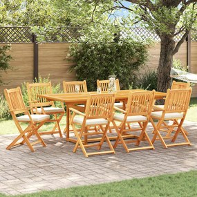 vidaXL Πτυσσόμενη Καρέκλα με μαξιλάρι 8 pcs Λευκό 49 x 57.5 x 92εκ
