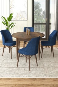 Dining Table &amp; Chairs Set (5 Pieces) Rox - Baroque, Navy Blue Baroque
Navy Blue