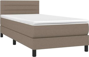 vidaXL Κρεβάτι Boxspring με Στρώμα Taupe 100 x 200 εκ. Υφασμάτινο