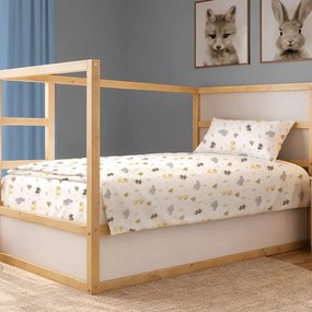 Σεντόνια Μονά (Σετ 3τμχ) Dimcol Happy Safari 713 White - Grey
