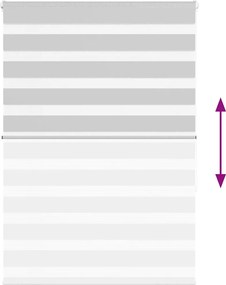 vidaXL Ζέβρα τυφλή Ανοιχτό Γκρι Πλάτος υφάσματος 110,9 εκ. Πολυεστέρας