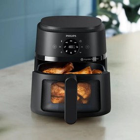 Φριτέζα ζεστού αέρα AirFryer Philips NA220/00, 1500W, 4,2l, 60-200C, 13 προγράμματα, Timer, Rapid Air, Μαύρο