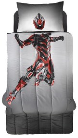Πάπλωμα Παιδικό Bionic (Σετ 2τμχ) Grey-Red Saint Clair Μονό 160x220cm Microfiber
