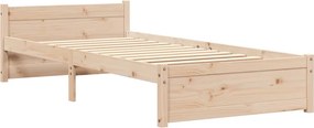 vidaXL Πλαίσιο Κρεβατιού 75 x 190 εκ. από Μασίφ Ξύλο Small Single