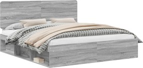 vidaXL Σκελετός Κρεβατιού Γκρι Sonoma 200 x 200 cm