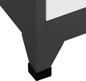 vidaXL Φοριαμός Ανθρακί και Λευκό 90 x 40 x 180 εκ. Ατσάλινος