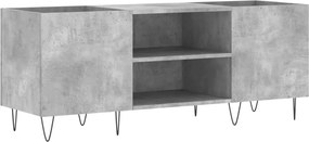 vidaXL Δισκοθήκη Γκρι Σκυροδέματος 121x38x48 εκ. Επεξεργασμένο Ξύλο