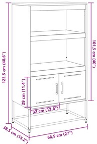 Ραφιέρα Λευκή 68,5x38,5x107 εκ. από Ατσάλι - Λευκό